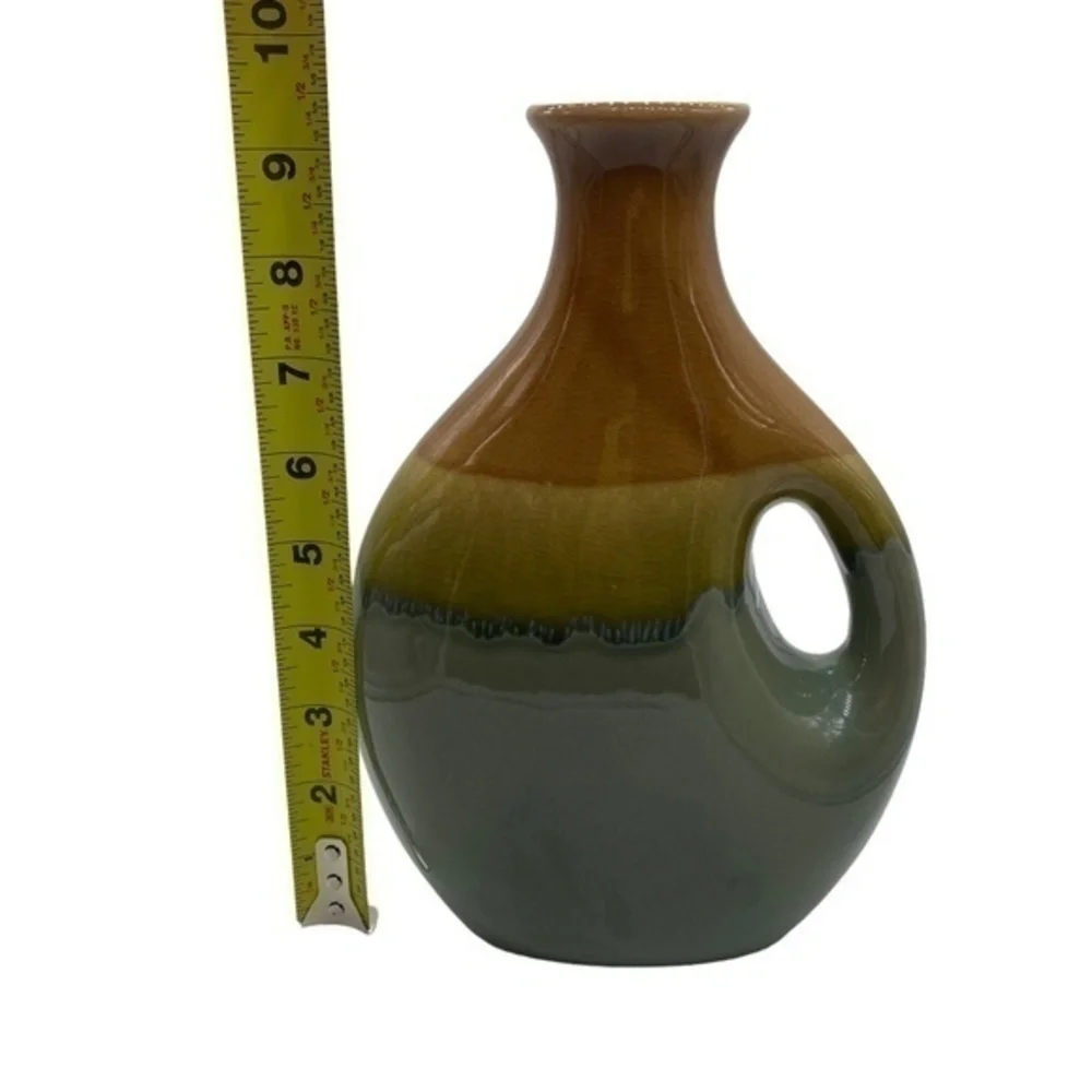 Vintage Pottery Glazed Vase Crackle Design